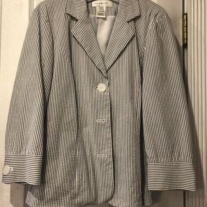Susan Bristol Pinstripe Seersucker Ladies Blazer
